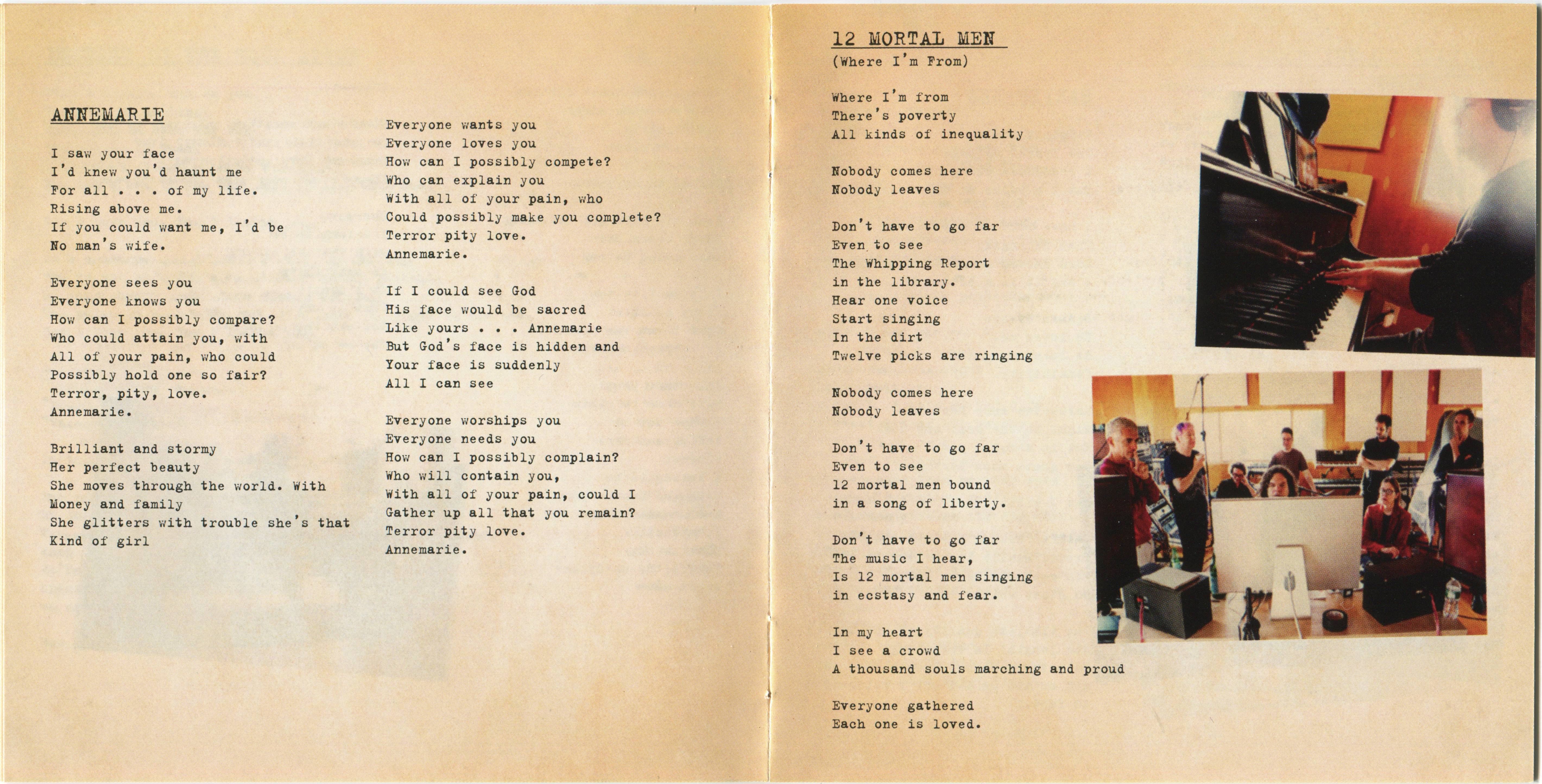 Suzanne Vega & Carson Mccullers  Lover, Beloved Songs From An Evening : Booklet 3